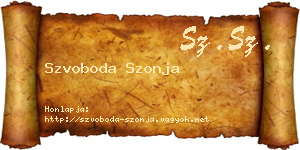 Szvoboda Szonja névjegykártya